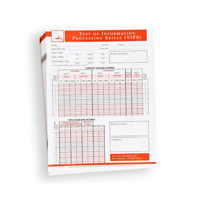 TIPS Record Form (Pack of 25)