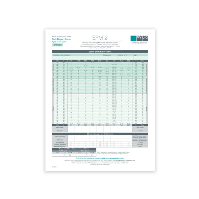 SPM-2 Spanish Adult Self-Report Print Form (Pack of 25)