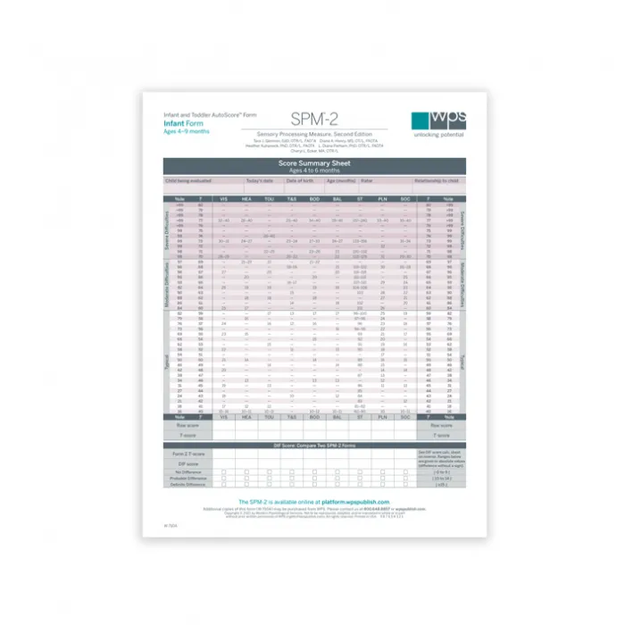 SPM-2 Infant Print Form (Pack of 25)