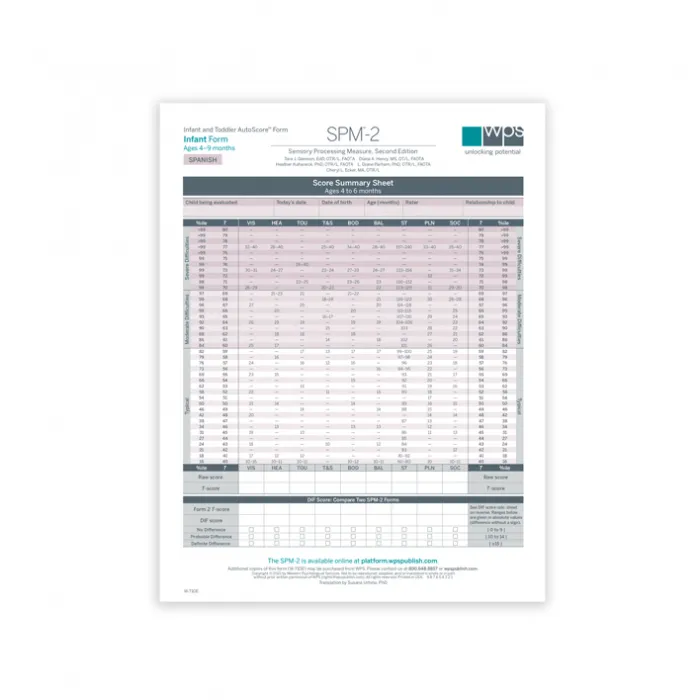 SPM-2 Spanish Infant Print Form (Pack of 25)