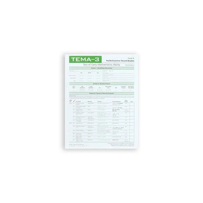 TEMA-3 Examiner Record Booklet Form A (Pack of 25)