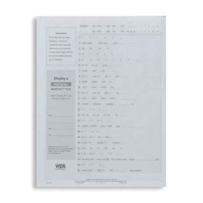 Shipley-2) Shipley Institute of Living Scale Kit