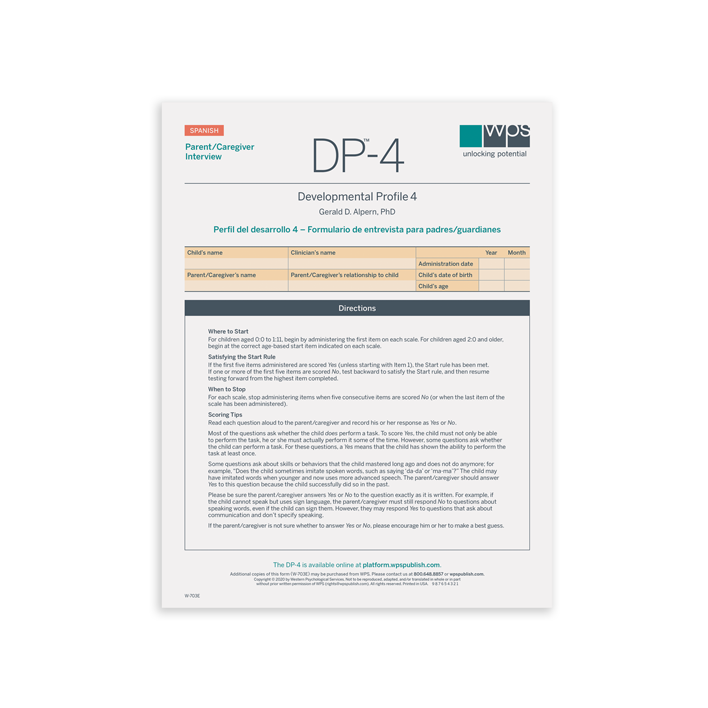Dp 4 Developmental Profile 4