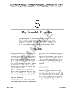 Chapter 5: Psychometric Properties