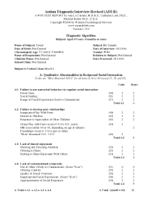 ADI-R Test Report