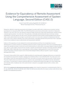 CASL-2 Equivalency Study