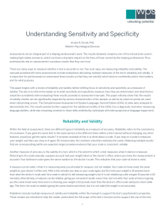 Understanding Sensitivity and Specificity