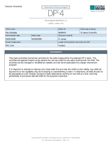 DP-4 Intervention Report Sample