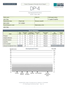 DP-4 Parent/Caregiver Checklist Report Sample