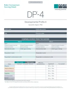 DP-4 Rater Comparison Scoring Sheet