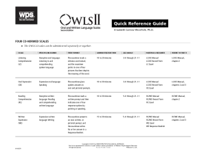 OWLS-II Quick Reference Guide