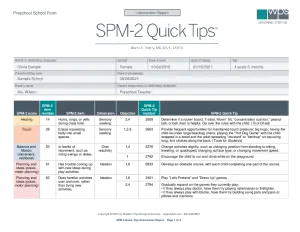 SPM-2 Quick Tips Intervention Report Sample