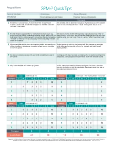 SPM-2 Quick Tips Record Form Sample