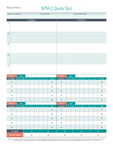 SPM=2 Quick Tips Record Form