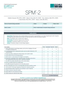 SPM-2 Child School Environmental Forms