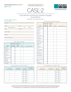 Summary Profile Form (Comprehensive)