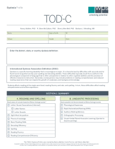 TOD-C Dyslexia Profile