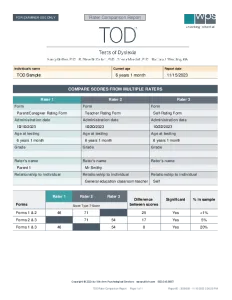 TOD Rater Comparison Sample Report